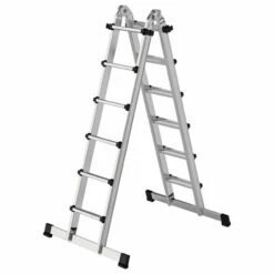 G&UUML;NZBURGER STEIGTECHNIK Günzburger Teleskopleiter Mit Traverse 4x6 Sprossen