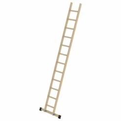 G&UUML;NZBURGER STEIGTECHNIK Günzburger Holz-Anlegeleiter Mit Traverse 12 Sprossen