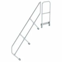 G&UUML;NZBURGER STEIGTECHNIK Günzburger Handlauf Für Treppe 45° Mit Plattform, 7 Stufen