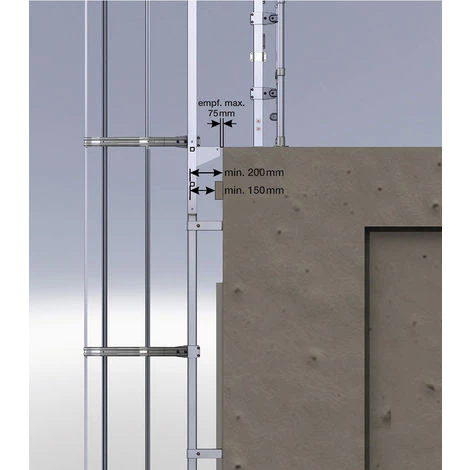 GÜNZBURGER STEIGTECHNIK Günzburger Ortsfeste Steigleitern An Maschinellen Anlagen Stahl Verzinkt, 4,76m SH 2 GÜNZBURGER STEIGTECHNIK Günzburger Ortsfeste Steigleitern An Maschinellen Anlagen Stahl Verzinkt, 4,76m SH – Bild 2