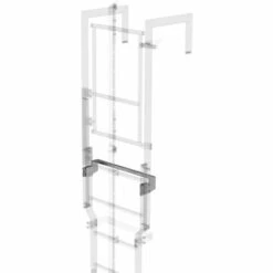 G&UUML;NZBURGER STEIGTECHNIK Günzburger Ausstiegstritt Mit Steigschutzschiene Edelstahl 100mm