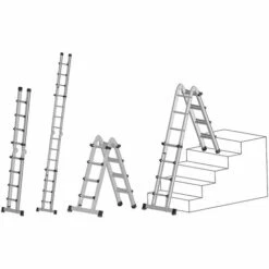 G&UUML;NZBURGER STEIGTECHNIK Günzburger Teleskopleiter Mit Traverse 4x3 Sprossen -Leitern Verkaufsladen 17406512 3