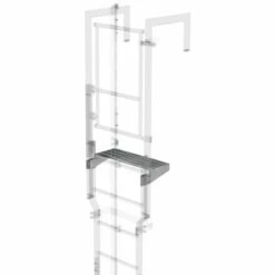 G&UUML;NZBURGER STEIGTECHNIK Günzburger Ausstiegstritt Mit Steigschutzschiene Stahl Verzinkt 250mm