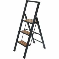 WENKO 3 Stufig Alu Design Klapp Tritt Leiter Haushalt Steh XXL Stufen Rutschfest