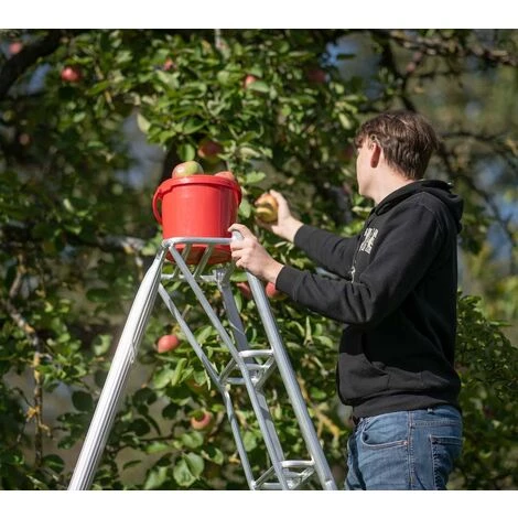 Niwaki Aluminium 3-Holm-Gartenleiter Silber 360 Cm 3 Niwaki Aluminium 3-Holm-Gartenleiter Silber 360 Cm – Bild 3