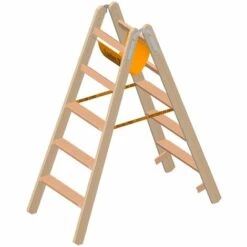 Layher 1020 Holzstehleiter Mit 2x5 Stufen