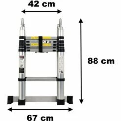 GT MARKET Teleskopleiter 3.80 Meter, Aluminium, 150 Kg Belastbarkeit -Leitern Verkaufsladen 18080112 3