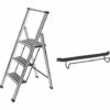 WENKO Alu Klapp Tritt Leiter Haushalt Steh 3-stufig Anti Rutsch Halter Design