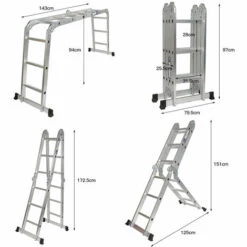 WYCTIN Teleskopleiter Klappleiter, Klappleiter Mehrzweckleiter Multifunktionsleiter, 3,6M -Leitern Verkaufsladen 23073439 5