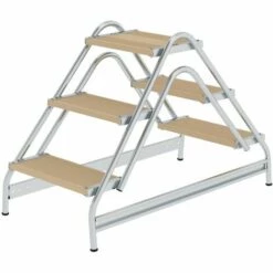 Günzburger Steigtechnik Arbeitspodest Beidseitig Begehbar Holz 2x3 Stufen
