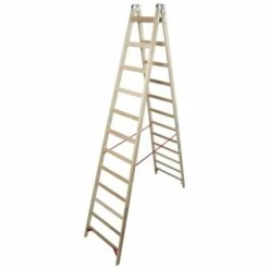Krause STABILO Sprossen-DoppelLeiter (Holz) 2x12 Sprossen