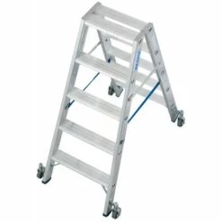 Krause STABILO Stufen-DoppelLeiter Fahrbar 2x5 Stufen