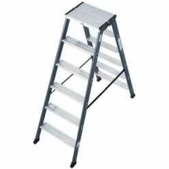 Krause MONTO Stufen-DoppelLeiter SePro D Eloxiert 2x6 Stufen