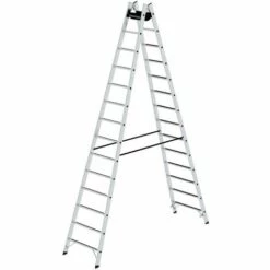 Günzburger Steigtechnik Sprossen-Stehleiter SprossenSafe R 13 2x14 Sprossen