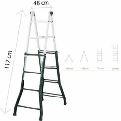Gelenk-Teleskopleiter Aus Stahl Catter House Mehrzweck 4x4 Acero 16x48x147 Cm 8 Gelenk-Teleskopleiter Aus Stahl Catter House Mehrzweck 4x4 Acero 16x48x147 Cm -Leitern Verkaufsladen 25454347 4
