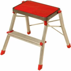 CATTERHOUSE Leiterhocker Aus Stahl 2 Stufen Catter House Max. Arbeitshöhe 246 Cm Klappbar Mit Plattform