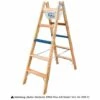 ILLER LEITER Iller Holz Stufenstehleiter ERGO Plus Inkl. Werkzeugtasche Und Eimerhaken 2x3 Stufen 2,26m AH