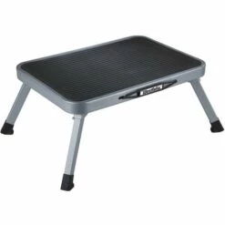 Westfalia Faltbarer, Einstufiger Tritthocker, Grau, Ideal Für Wohnung, Caravaning, Keller, Hobby Und Küche