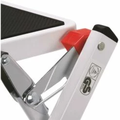 M S V MSV Klapptritt Trittleiter Haushaltsleiter Ca. 49 X 49 X 45 Cm, Belastbar Bis 150kg, 2 Große Stahl-Stufen Mit Anti-Rutsch-Matten (schwarz) -Leitern Verkaufsladen 27849503 3