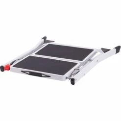 M S V MSV Klapptritt Trittleiter Haushaltsleiter Ca. 49 X 49 X 45 Cm, Belastbar Bis 150kg, 2 Große Stahl-Stufen Mit Anti-Rutsch-Matten (schwarz) -Leitern Verkaufsladen 27849503 5