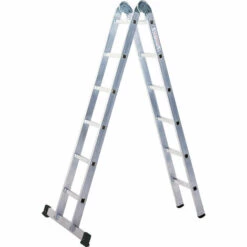 ILLER LEITER Iller Multifunktions- Klappleiter Beidseitig Begehbar Mit 2x6 Sprossen Und 4,40m AH