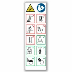 Layher Piktogrammetiketten Für Anlegeleitern 1035, 1037, 1042, 1054, 1060, 1032 10er-Pack