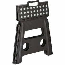 Relaxdays Klapphocker L, Faltbar, Tragbar, Reise Tritthocker, Kinder Badhocker, Bis 120 Kg, Kunststoff, H: 32,5cm, Grau -Leitern Verkaufsladen 31794140 3