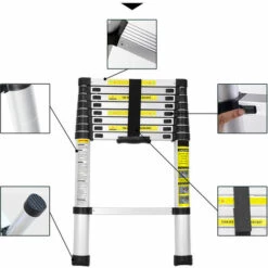 HENGDA 2.6M Teleskopleiter Ausziehbare Leiter , Ausziehbar Mehrzweckleiter , Flexibel Aluminiumleiter , Teleskop Ausziehleiter , Maximale Tragkraft Von 150kg -Leitern Verkaufsladen 34909010 4