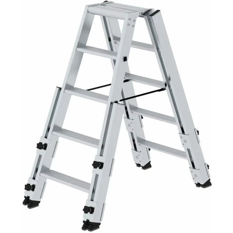 GÜNZBURGER STEIGTECHNIK Günzburger Stufen- Stehleiter Treppengängig Beidseitig Begehbar 2x5 Stufen 1 GÜNZBURGER STEIGTECHNIK Günzburger Stufen- Stehleiter Treppengängig Beidseitig Begehbar 2x5 Stufen