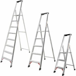 Hymer ALU-PRO 70026 Stufenstehleiter Mit Plattform 3 Stufen Inkl. Plattform