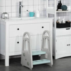 HOMCOM Lernturm Tritthocker Schemel Stehender Mit 2 Stufen Pyramiden-Struktur Sicherheit Bad Schlafzimmer Küche Blau+Grau Für 2-5 Jahre HDPE PP 43,5 X 38,5 X 61 Cm 9 HOMCOM Lernturm Tritthocker Schemel Stehender Mit 2 Stufen Pyramiden-Struktur Sicherheit Bad Schlafzimmer Küche Blau+Grau Für 2-5 Jahre HDPE PP 43,5 X 38,5 X 61 Cm -Leitern Verkaufsladen 39634447 5