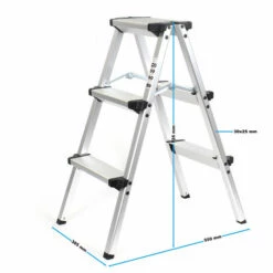 WILTEC XPOtool Alu Klappleiter 150kg Trittleiter Mit 2 Mal 3 Stufen Klapptritt Rutschfest 73cm Aluminium -Leitern Verkaufsladen 40537391 3