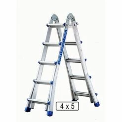 VAGO- TOOLS Teleskopleiter Stehleiter Mehrzweckleiter Alu Leiter Klappleiter 4 X 5