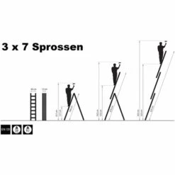 VAGO- TOOLS Mehrzweckleiter Multifunktionsleiter Klappleiter Leiter 3 X 7 Sprossen -Leitern Verkaufsladen 41354618 5