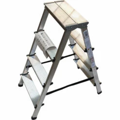 VAGO- TOOLS Leiter Trittleiter Klappleiter Zweiseitige Haushaltsleiter 2x4 Stufen