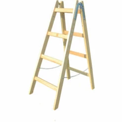 VAGO- TOOLS Holzleiter Trittleiter 2 X 4 Stufen Malerleiter Stehleiter Klappleiter Leiter
