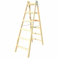 VAGO- TOOLS Multifunktion Trittleiter Stehleiter 2 X 6 Stufen Zweiseitige Holzleiter Leiter
