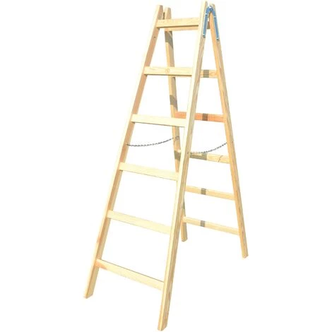 VAGO- TOOLS Multifunktion Trittleiter Stehleiter 2 X 6 Stufen Zweiseitige Holzleiter Leiter 1 VAGO- TOOLS Multifunktion Trittleiter Stehleiter 2 X 6 Stufen Zweiseitige Holzleiter Leiter