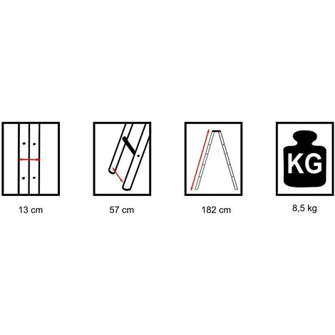 VAGO- TOOLS Multifunktion Trittleiter Stehleiter 2 X 6 Stufen Zweiseitige Holzleiter Leiter 3 VAGO- TOOLS Multifunktion Trittleiter Stehleiter 2 X 6 Stufen Zweiseitige Holzleiter Leiter – Bild 3