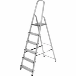 VAGO-TOOLS Haushaltsleiter Klappleiter Stehleiter 6 Stufen Trittleiter Mehrzweckleiter
