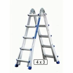 VAGO- TOOLS Klappleiter Mehrzweckleiter Anlegeleiter Stehleiter Alu Leiter 4 X 3 Sprossen