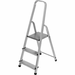 VAGO- TOOLS Haushaltsleiter Klappleiter Leiter Stehleiter 3 Stufen Trittleiter Bockleiter