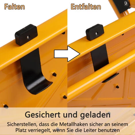 GOFUNILAND Klapphocker Heavy Duty Industrie Leichte - 3 Stufen Leiter 5 GOFUNILAND Klapphocker Heavy Duty Industrie Leichte - 3 Stufen Leiter – Bild 5