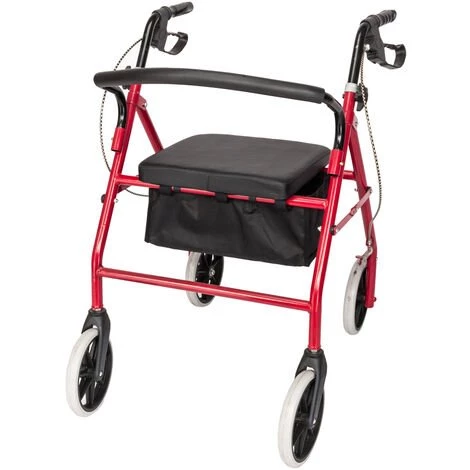 GOFUNILAND Rollator Faltbar Und Leicht H?henverstellbar Gehhilfe Für Senioren - Schwarz & Rot 2 GOFUNILAND Rollator Faltbar Und Leicht H?henverstellbar Gehhilfe Für Senioren - Schwarz & Rot – Bild 2