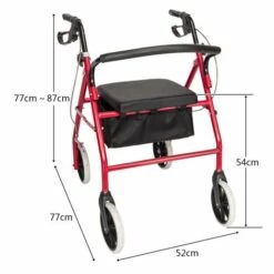 GOFUNILAND Rollator Faltbar Und Leicht H?henverstellbar Gehhilfe Für Senioren - Schwarz & Rot 7 GOFUNILAND Rollator Faltbar Und Leicht H?henverstellbar Gehhilfe Für Senioren - Schwarz & Rot -Leitern Verkaufsladen 43641182 3