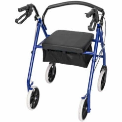 GOFUNILAND Rollator Faltbar Und Leicht H?henverstellbar Gehhilfe Für Senioren - Schwarz & Blau -Leitern Verkaufsladen 43641184 3