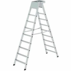 GÜNZBURGER STEIGTECHNIK Günzburger Sicherheits- Stufen-Stehleiter Beidseitig Begehbar 2x8 Stufen