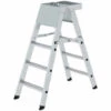 G&UUML;NZBURGER STEIGTECHNIK Günzburger Sicherheits- Stufen-Stehleiter Beidseitig Begehbar 2x3 Stufen
