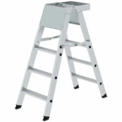 GÜNZBURGER STEIGTECHNIK Günzburger Sicherheits- Stufen-Stehleiter Beidseitig Begehbar 2x3 Stufen