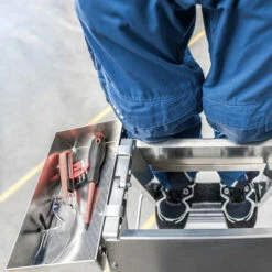 GÜNZBURGER STEIGTECHNIK Günzburger Sicherheits- Stufen-Stehleiter Beidseitig Begehbar 2x3 Stufen 7 GÜNZBURGER STEIGTECHNIK Günzburger Sicherheits- Stufen-Stehleiter Beidseitig Begehbar 2x3 Stufen -Leitern Verkaufsladen 46435340 3